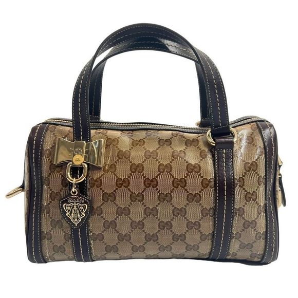 Gucci Brown monogram Crystal Duchessa Boston Bag sr#181487-new photos - Picture 15 of 15